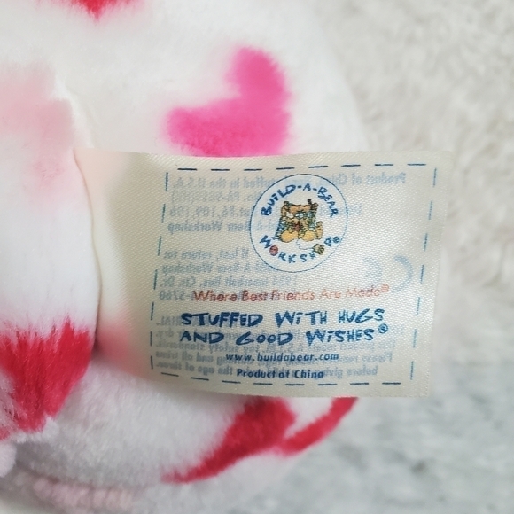 Build A Bear Valentine Hearts White Red Pink Teddy Bear - Picture 11 of 13
